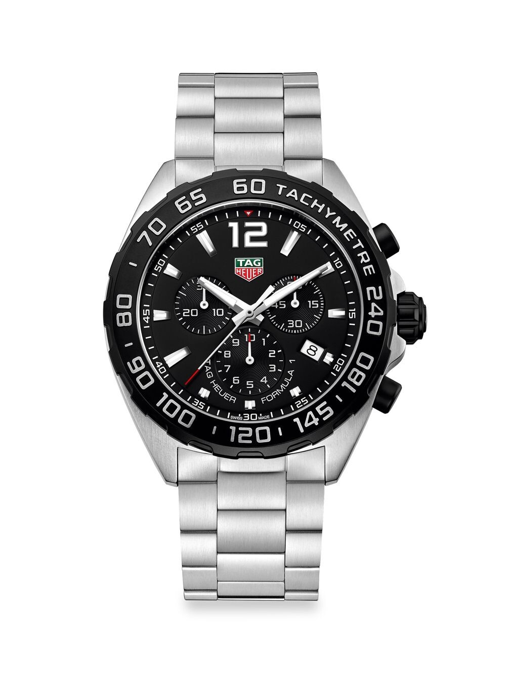 

Часы Formula 1 43MM из нержавеющей стали с кварцевым браслетом и хронографом TAG Heuer, черный