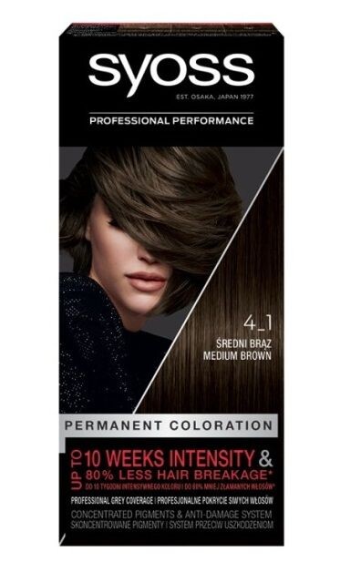 

Syoss Permanent Coloration 4-1 краска для волос, 1 шт.