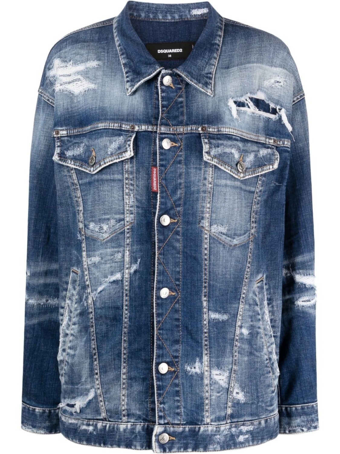 

Dsquared2 джинсовая куртка с эффектом потертости, синий