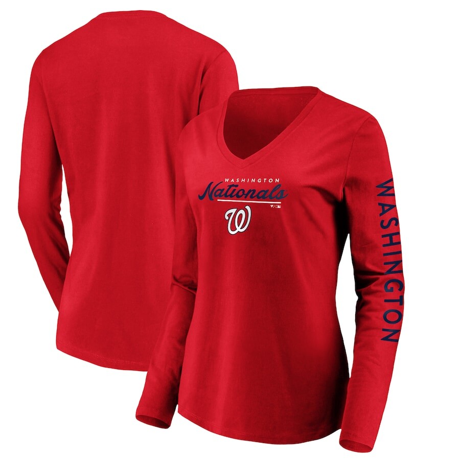 

Футболка с длинным рукавом Fanatics Branded Washington Nationals, красный