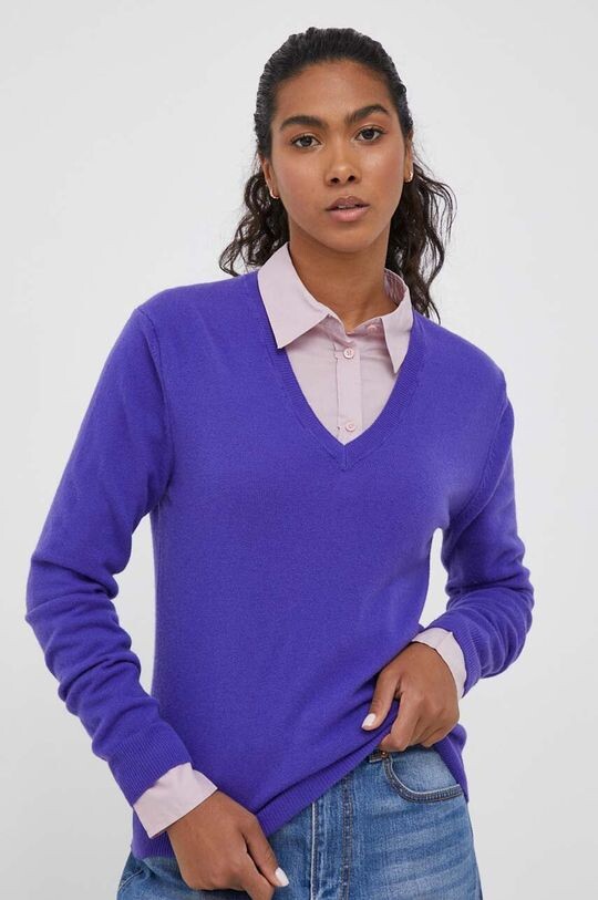 

Шерстяной свитер United Colors of Benetton, фиолетовый