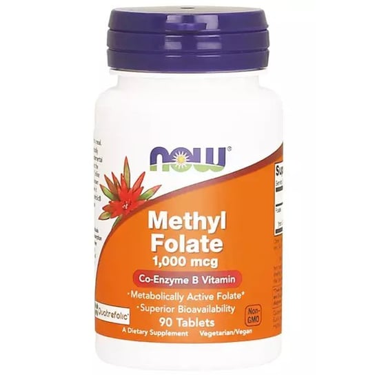 Now Foods, Метил Фолат - Фолиевая кислота 1000 мкг 90 таблеток natural factors фолиевая кислота 1000 мкг 90 таблеток