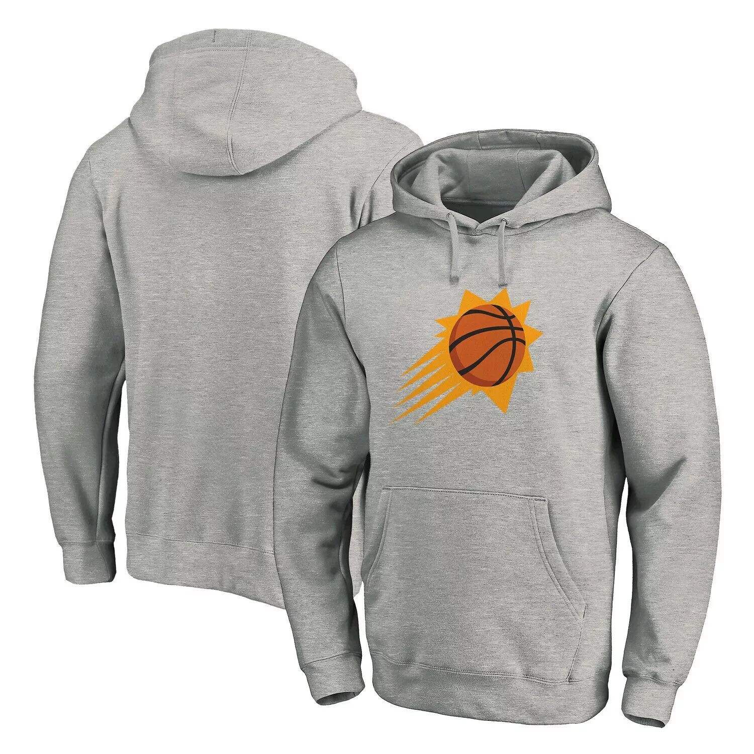 

Мужской пуловер с капюшоном с фирменным логотипом Heather Grey Phoenix Suns Icon Primary Fanatics