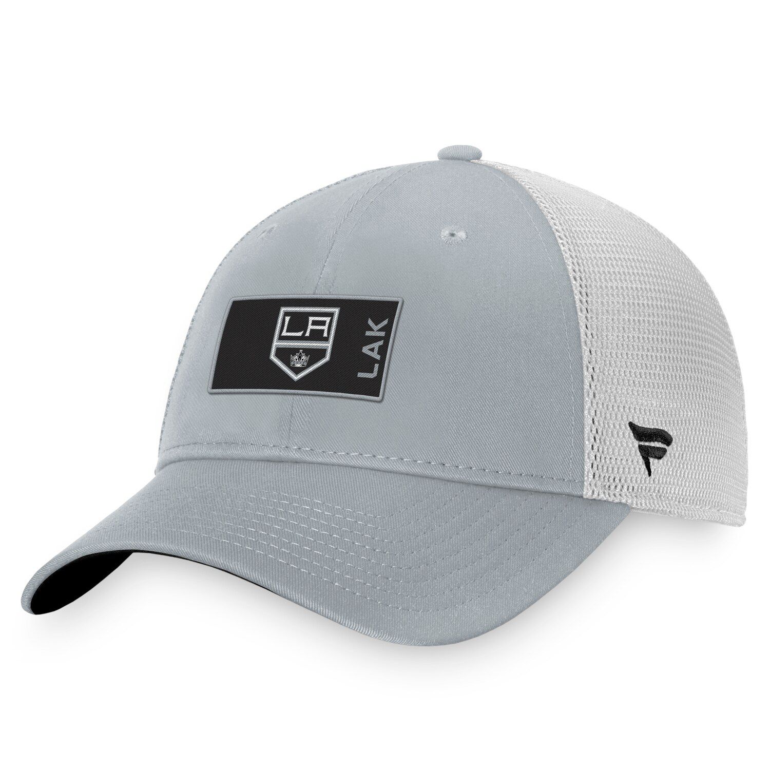 

Мужская кепка Fanatics Branded серого/белого цвета Los Angeles Kings Authentic Pro Rink Trucker Snapback