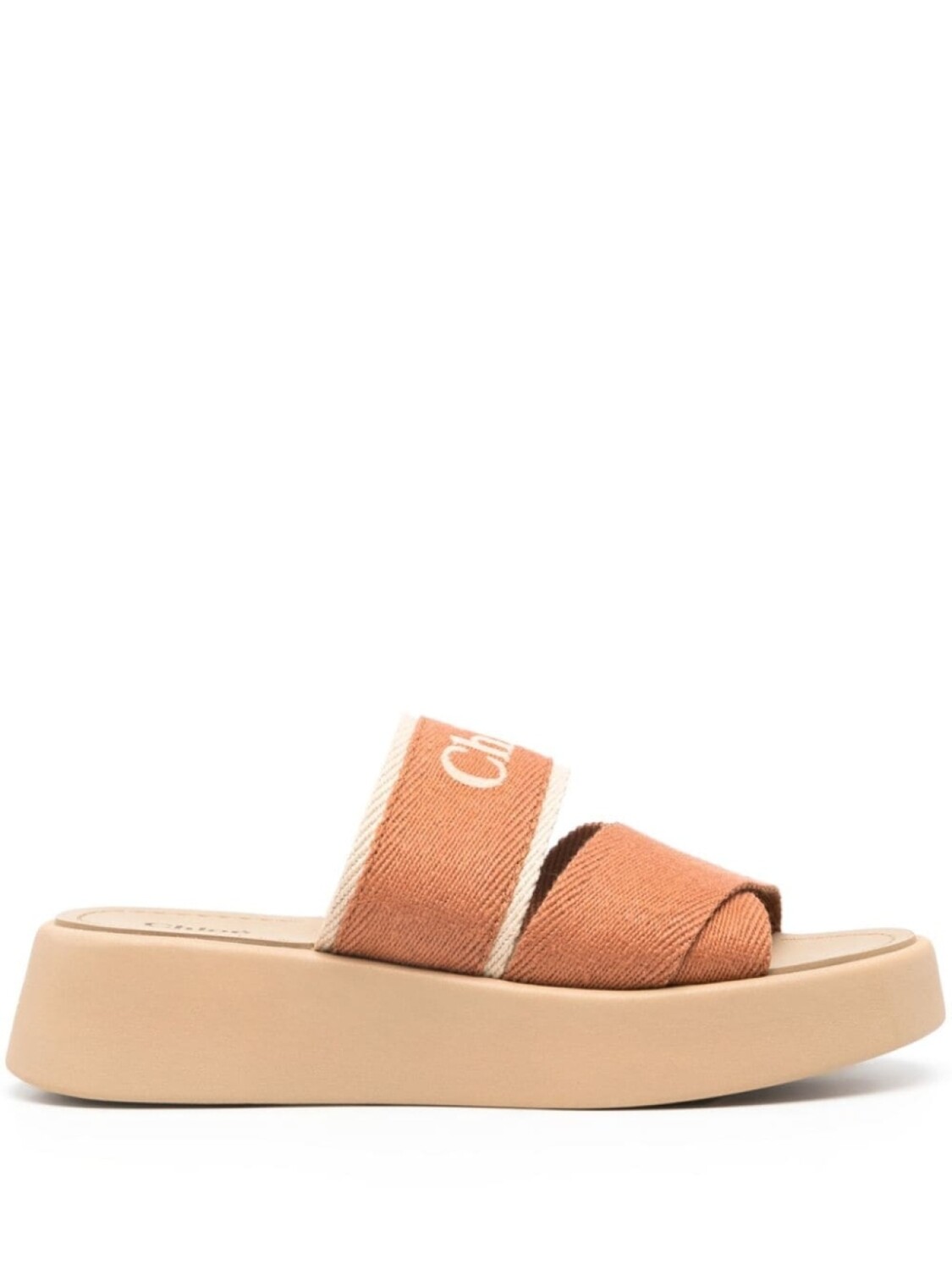 

Chloé шлепанцы Mila с вышитым логотипом, коричневый