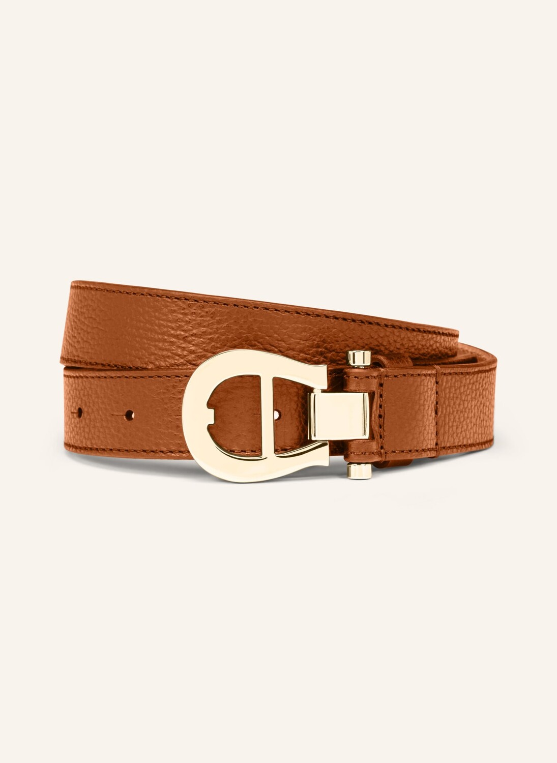 

Кожаный ремень с логотипом Aigner, коричневый