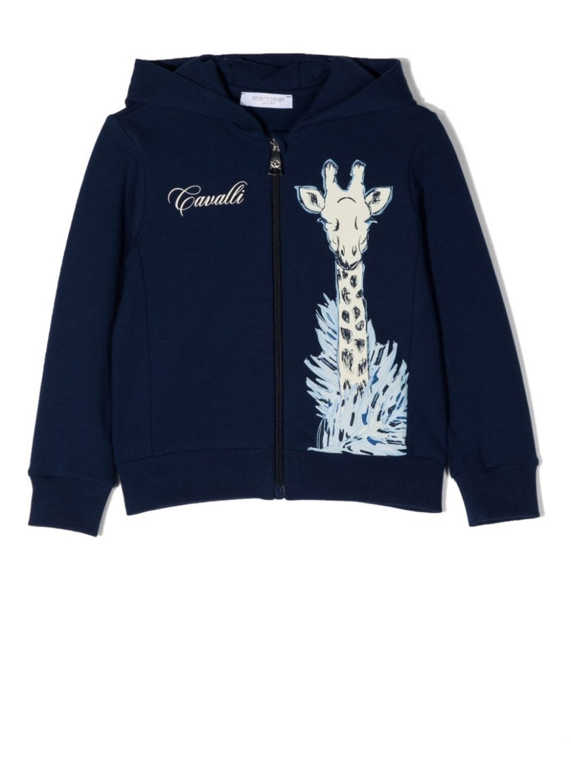 

Толстовка на молнии с принтом Roberto Cavalli Junior, синий