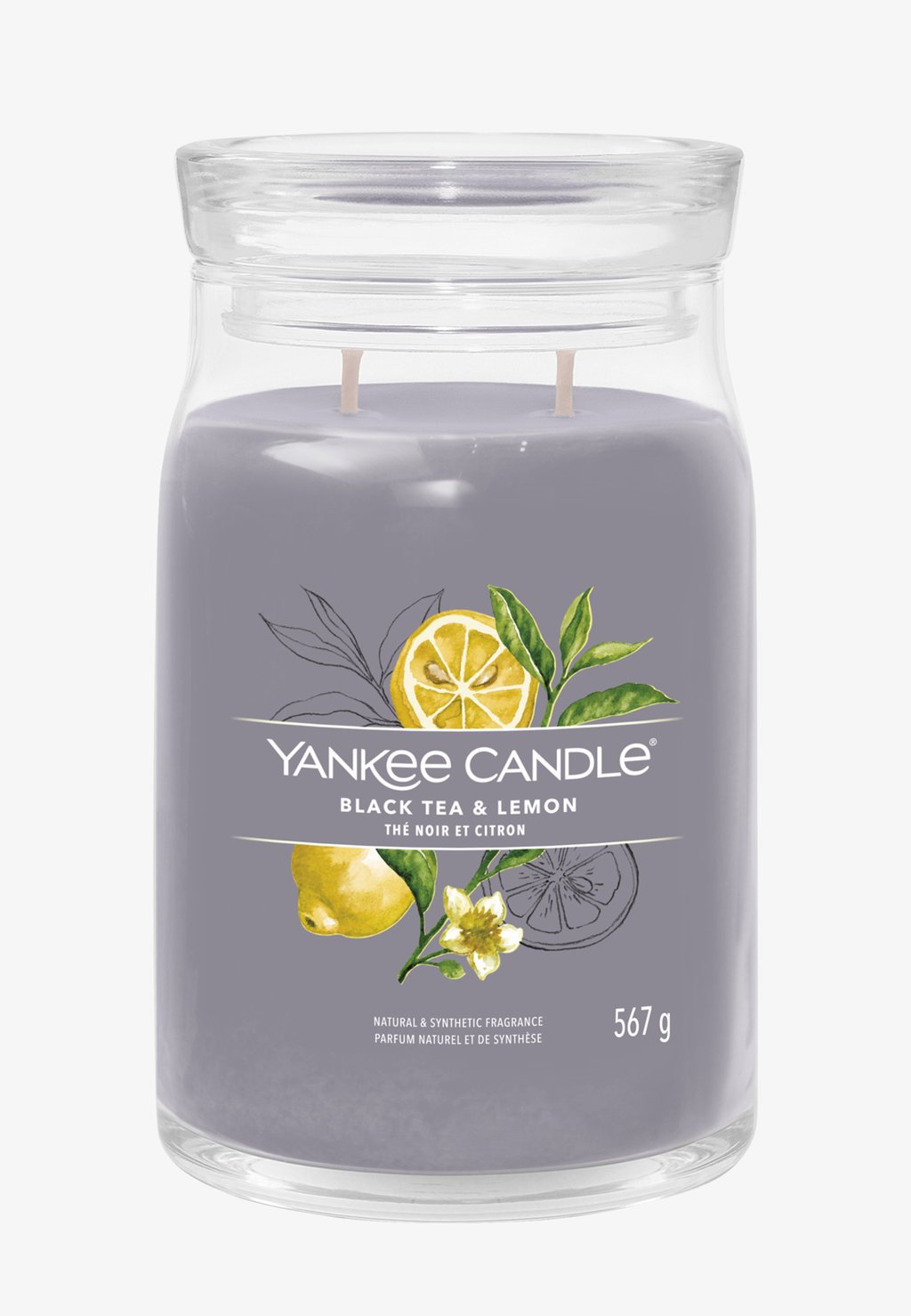 

Ароматическая свеча Signature Large Jar Black Tea & Lemon Yankee Candle, цвет grey