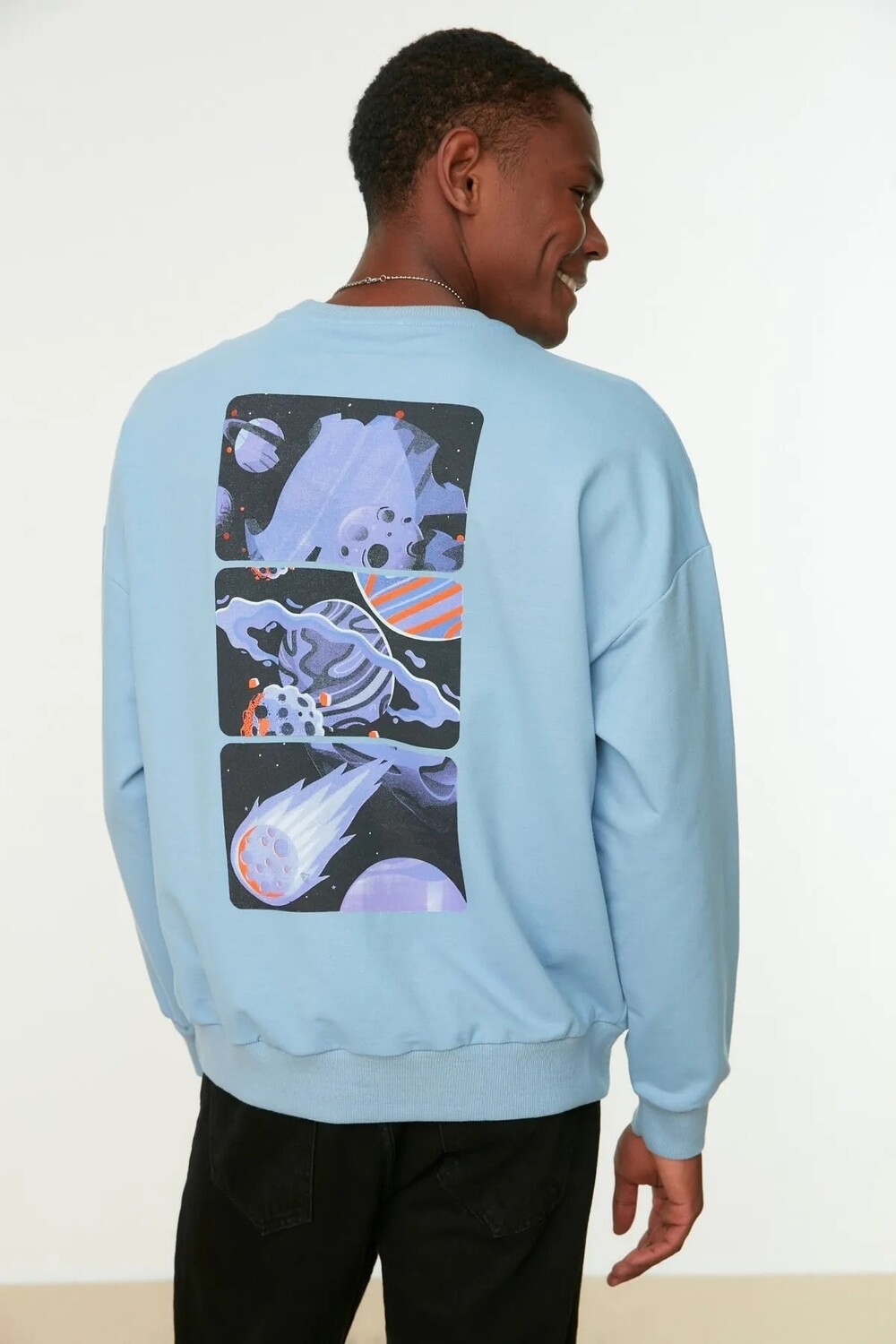 

Толстовка - Синий - Oversize Trendyol, синий