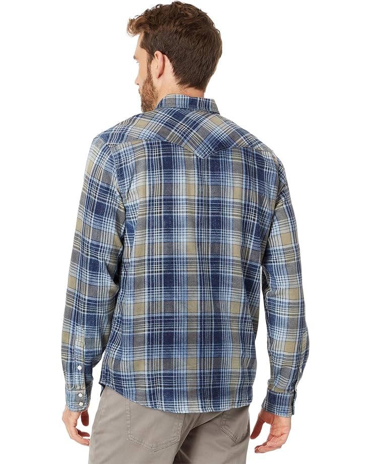 Рубашка Lucky Brand Indigo Plaid Western Long Sleeve Shirt, цвет Blue Plaid