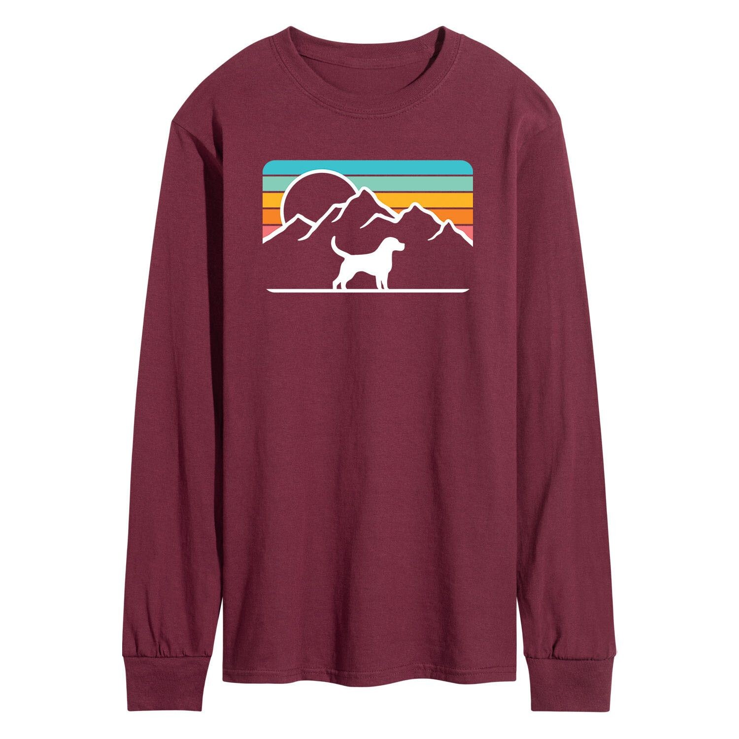 

Мужская футболка с длинными рукавами и рисунком собаки в стиле ретро Mountain Licensed Character