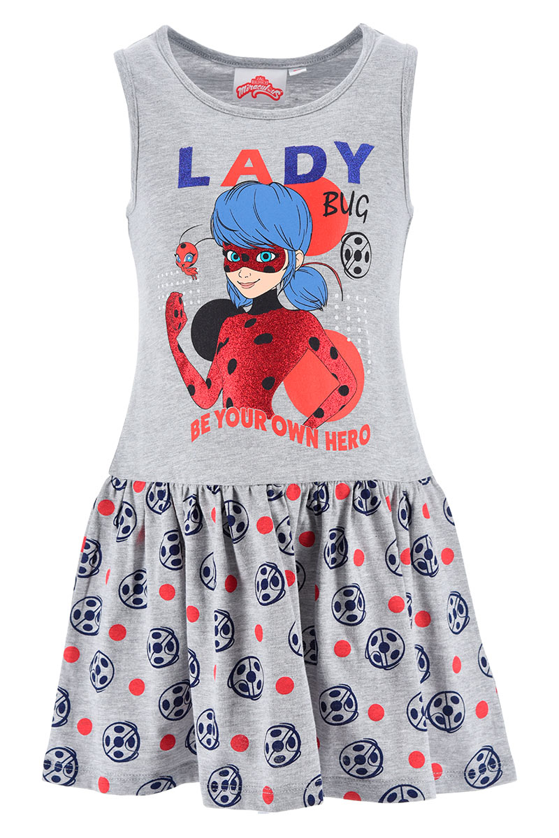 Платье Miraculous Sommer Miraculous Ladybug mit Glitzer, серый кукла vesperia ladybug miraculous весперия