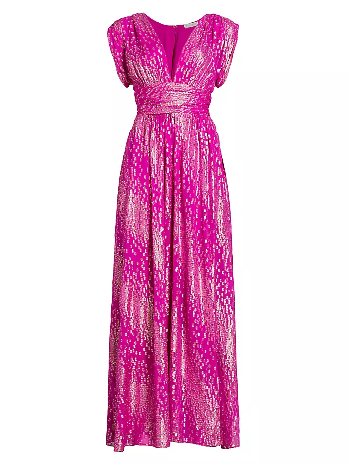 

Жаккардовое платье Julianna с эффектом металлик Ramy Brook, цвет electric pink jacquard