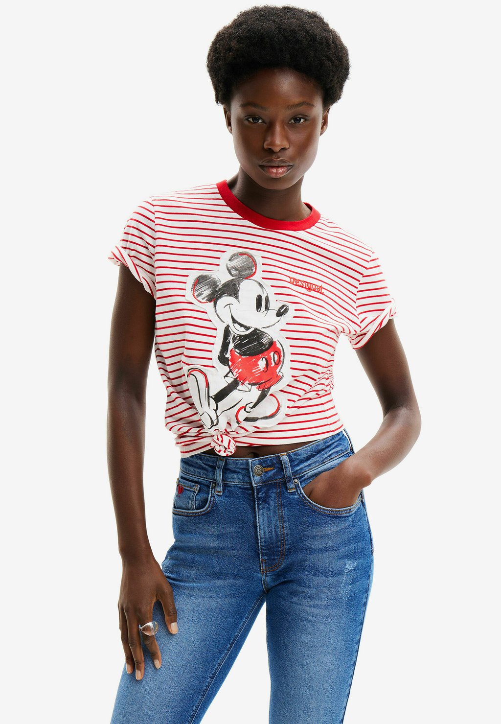 Футболка с принтом Mickey Mouse Desigual, красный рубашка patchwork mickey mouse desigual белый