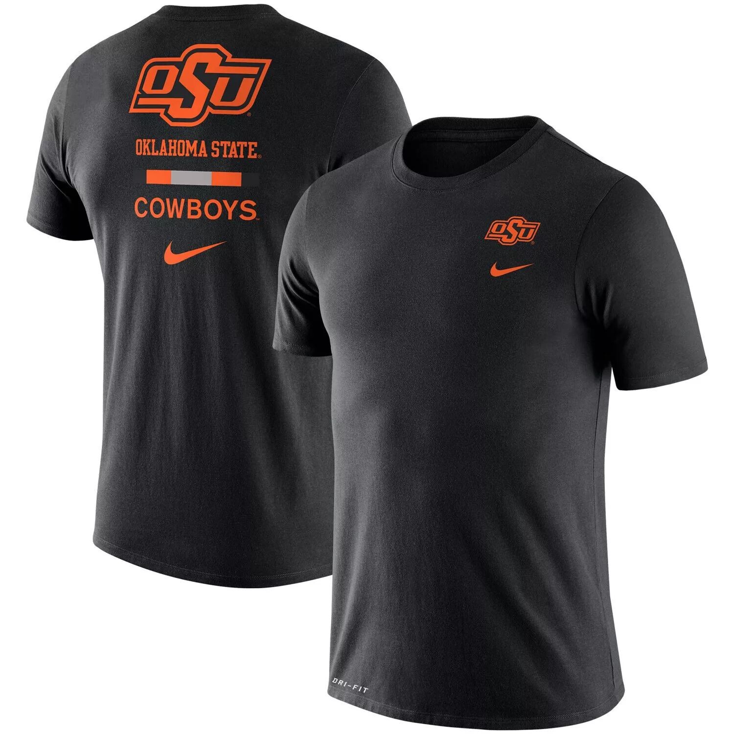 

Мужская черная футболка с логотипом Oklahoma State Cowboys DNA Nike, Черный