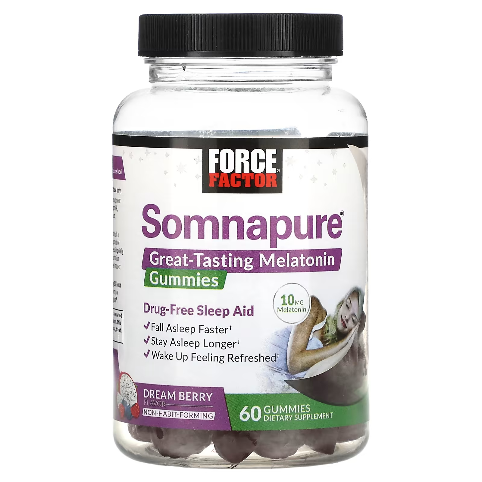 Мелатониновые жевательные конфеты Force Factor Somnapure Dream Berry 10 мг, 60 жевательных конфет