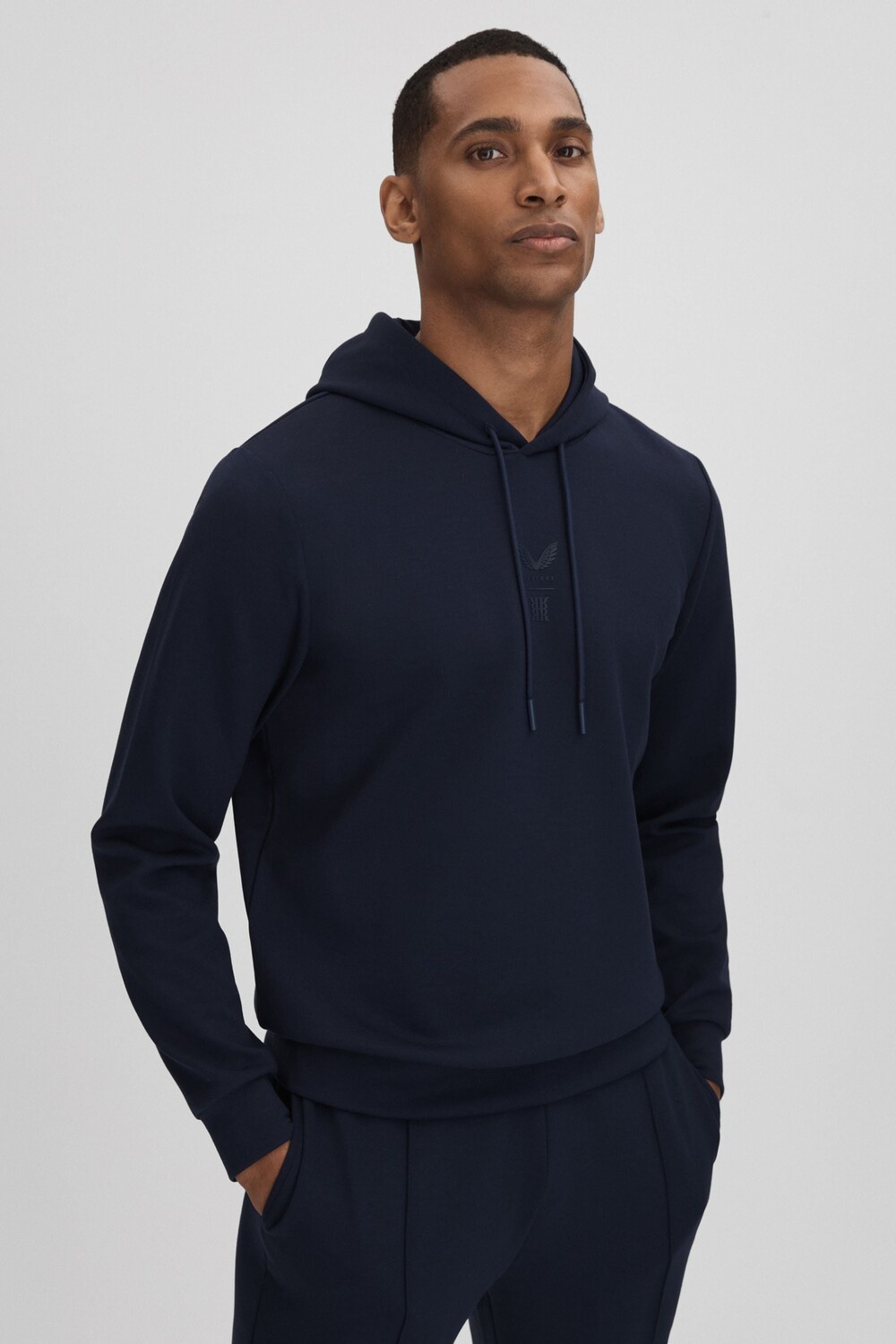 

Худи Chase Castore из джерси с кулиской Reiss, синий