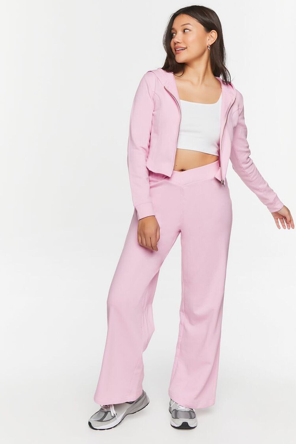 

Брюки-перекрестки из френч-терри Forever 21, розовый