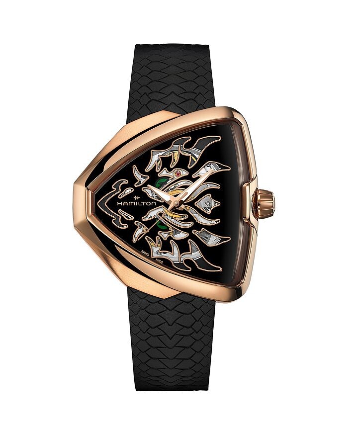 

Часы Hamilton Ventura Elvis80 Skeleton, 43 x 45 мм, черный