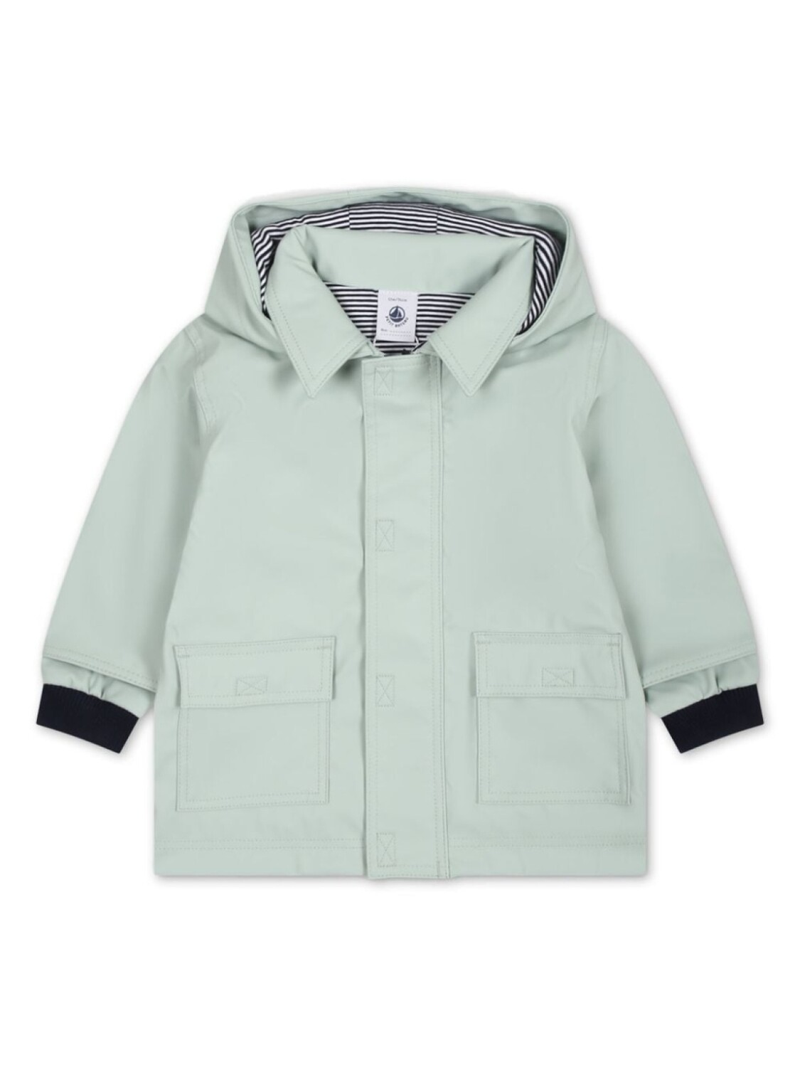 

Непромокаемая куртка на молнии с капюшоном Petit Bateau, зеленый