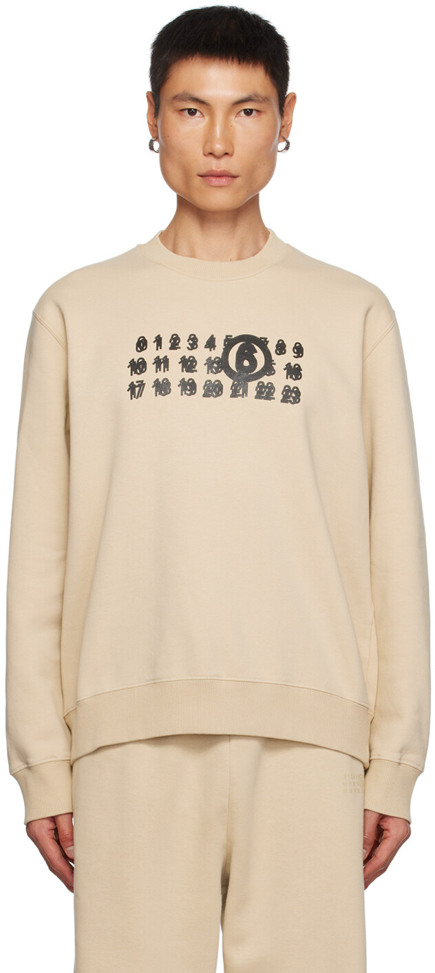 

Бежевый свитшот с принтом MM6 Maison Margiela