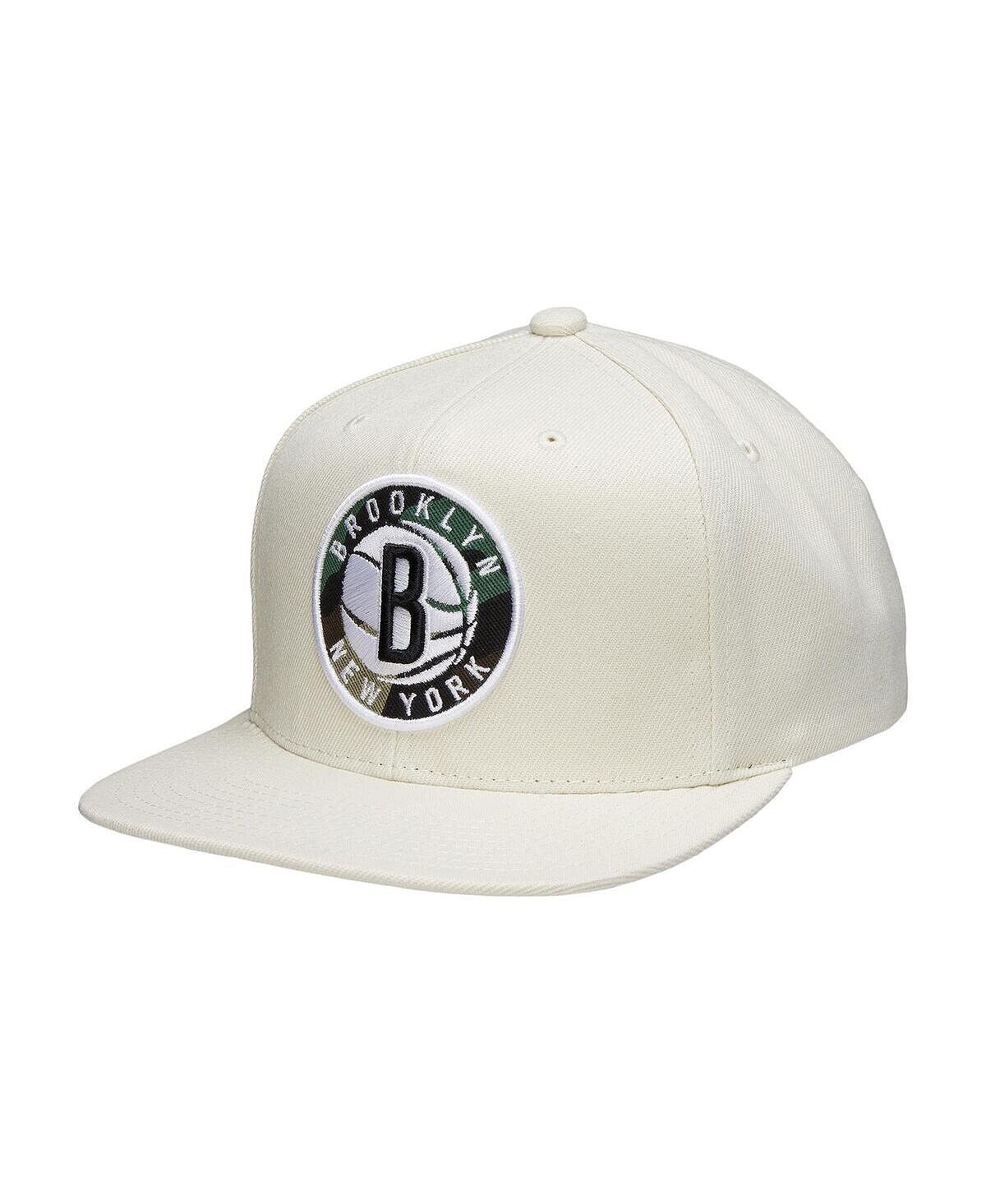 

Мужская регулируемая кепка Snapback кремового и камуфляжного цвета Brooklyn Nets Mitchell & Ness