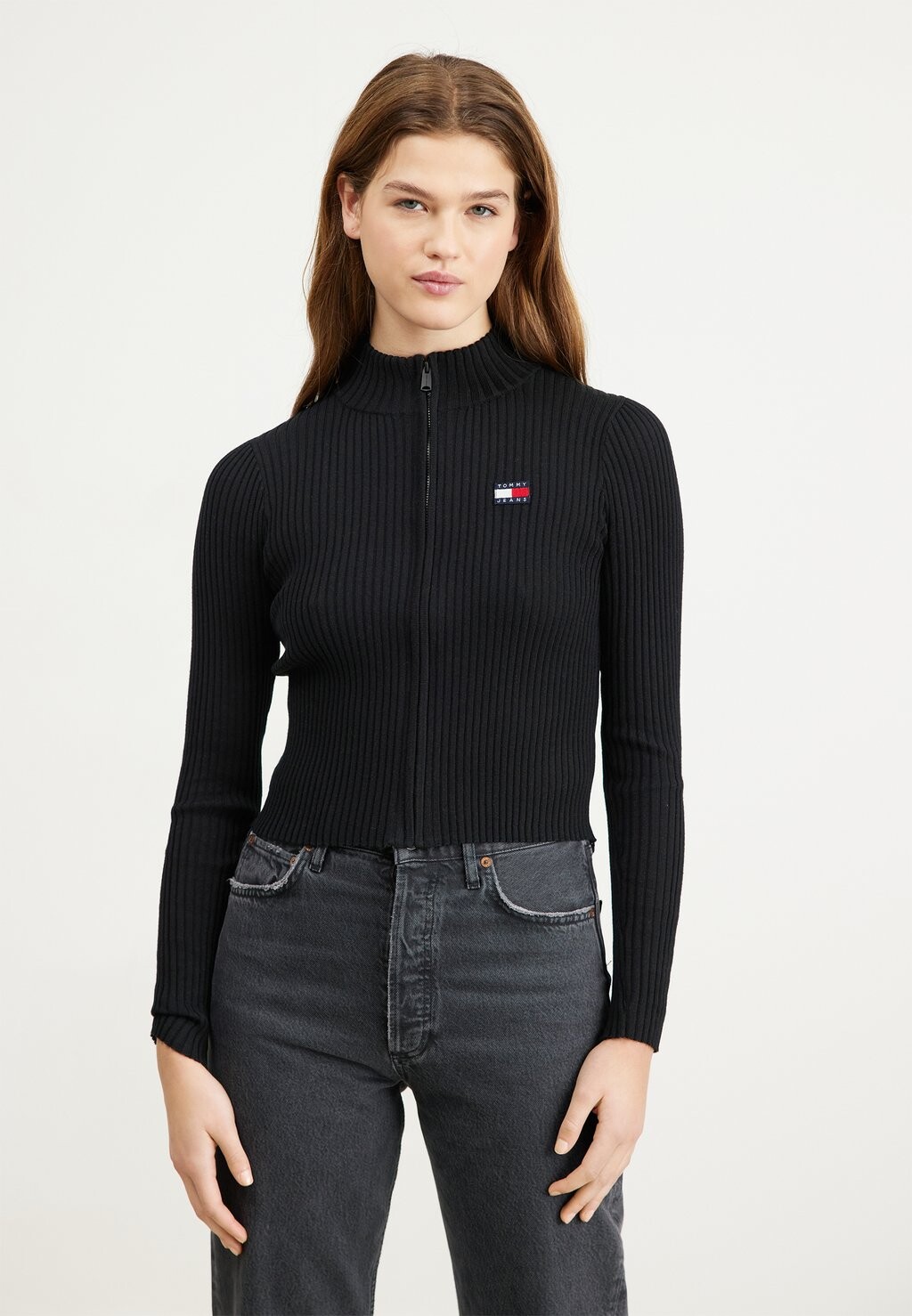 

Кардиган Zip Thru Badge Tommy Jeans, черный
