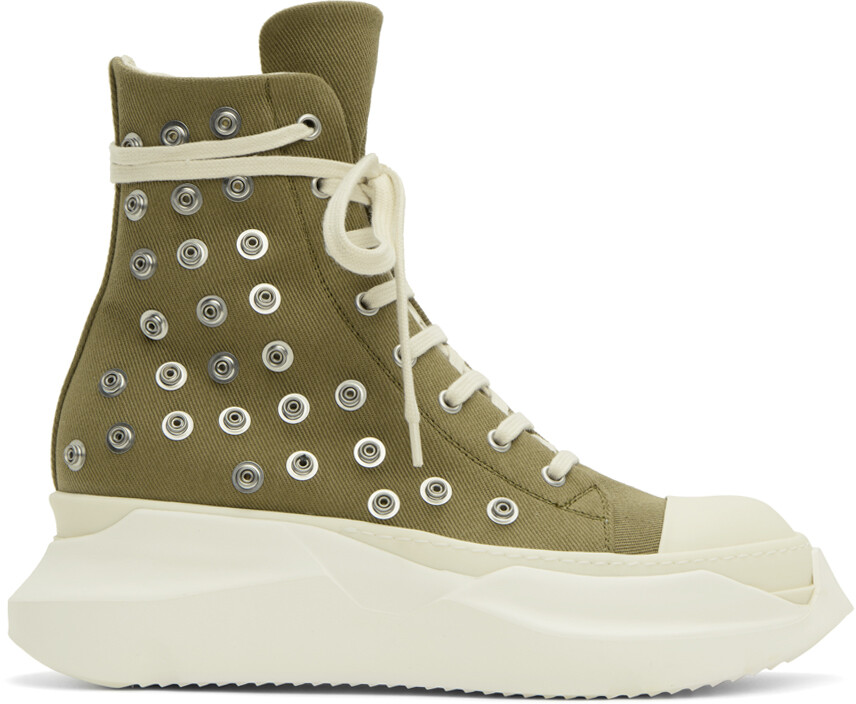 

Зеленые кроссовки с абстрактными узорами Rick Owens DRKSHDW