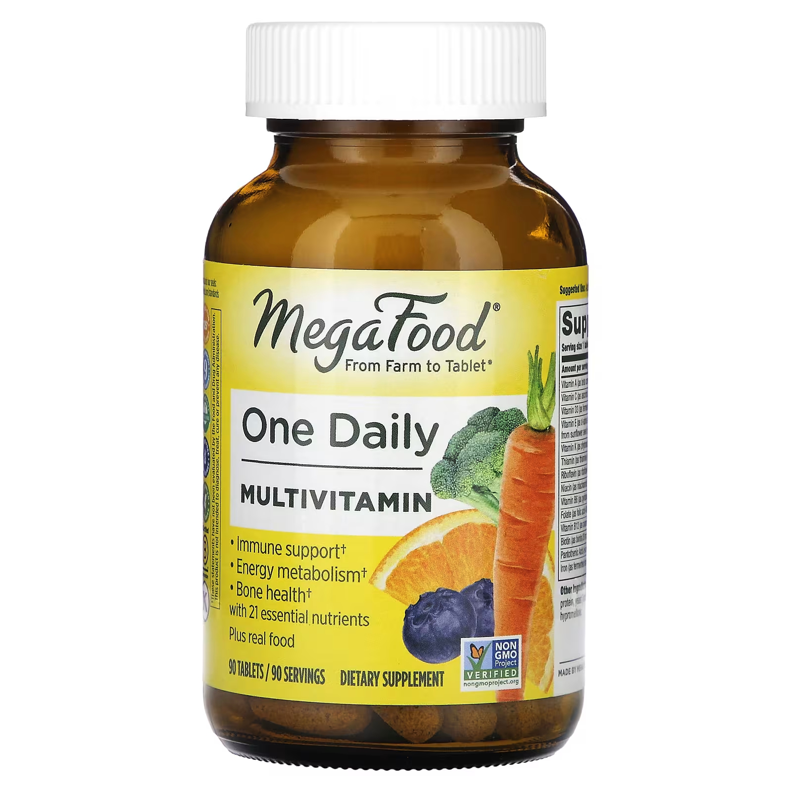 Мультивитамины MegaFood One Daily, 90 таблеток pure essence one n only цельнопищевые мультивитамины 90 таблеток