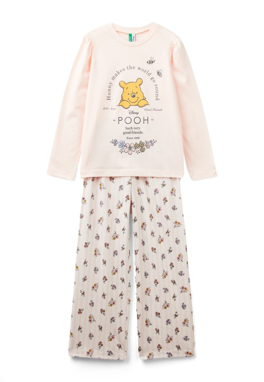 

Пижама Smerigliato Stampa Winnie The Pooh Con Dettagli Glitter Allover Placchetta Logo Di Effetto Set United Colors of Benetton, розовый