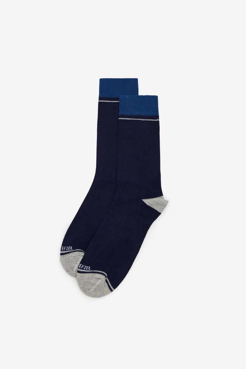 Однотонные носки Cortefiel, темно-синий длинный темно синий тренч cortefiel темно синий