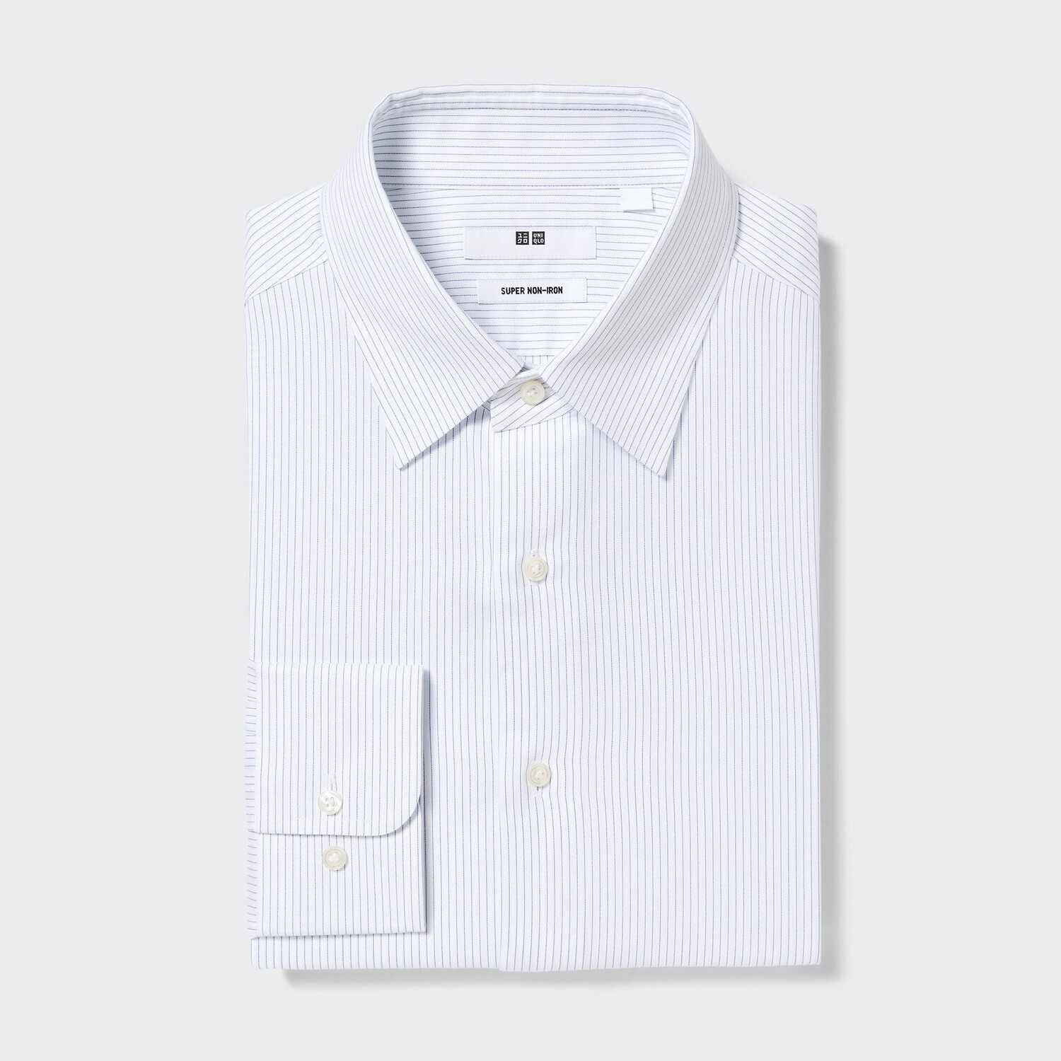 

Рубашка UNIQLO Non-iron в полоску стандартного кроя, синий