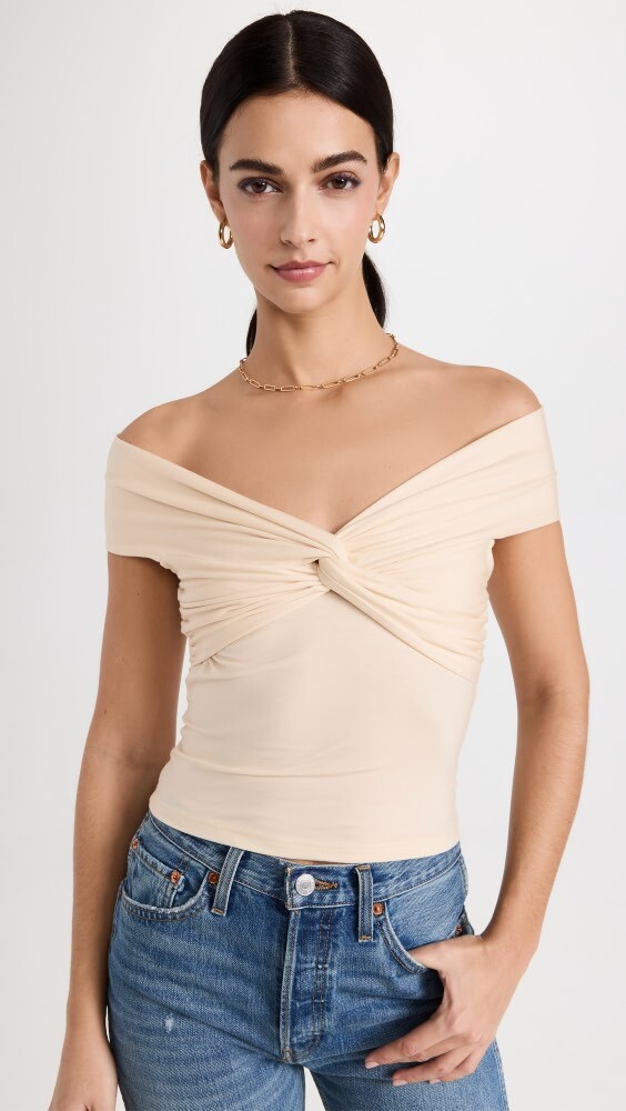 

Топ Reformation Ezlynn Knit, кремовый