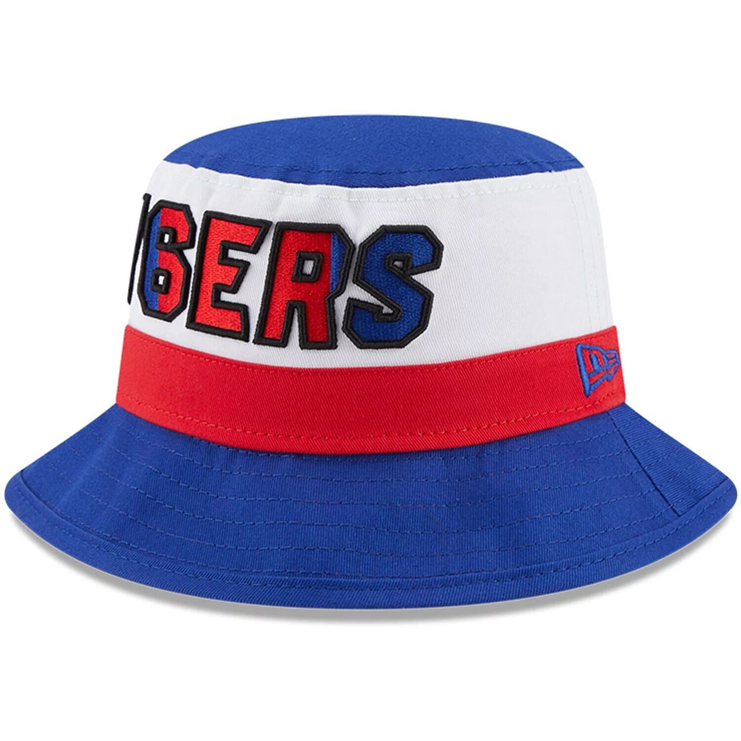 

Мужская панама New Era белая/Royal Philadelphia 76ers сзади