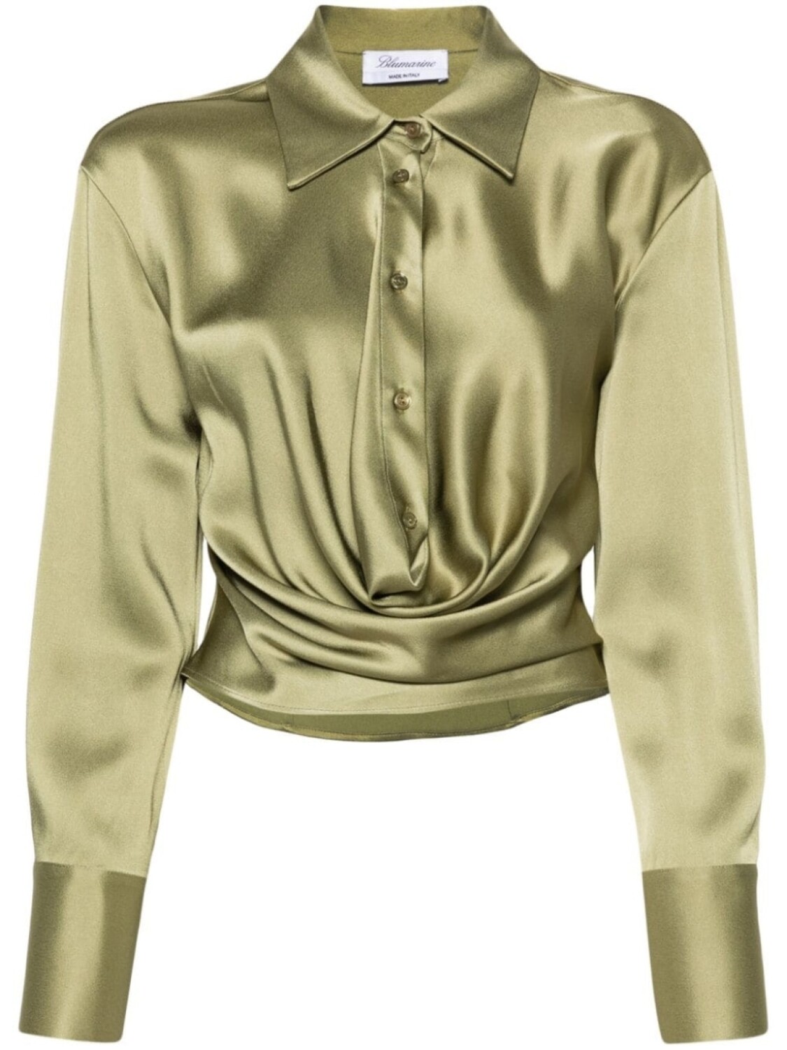 

Blumarine атласная блузка с драпировкой, зеленый