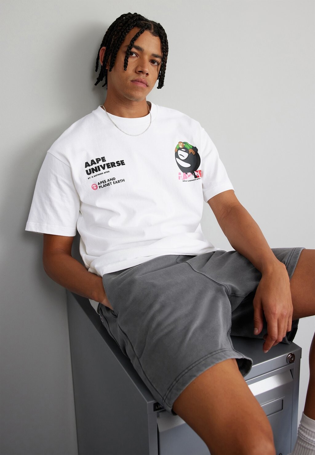 

Футболка с принтом AAPE By A Bathing Ape, белый