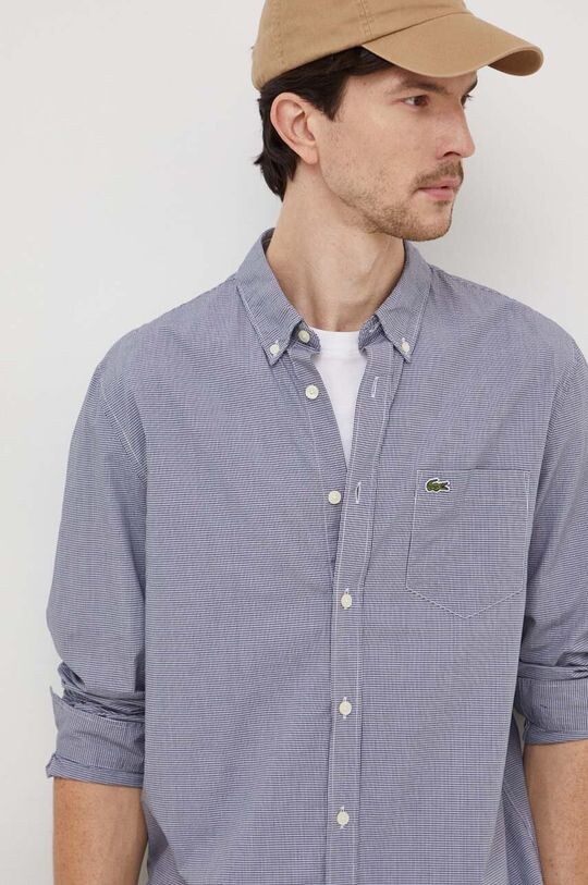 

Хлопчатобумажную рубашку Lacoste, темно-синий