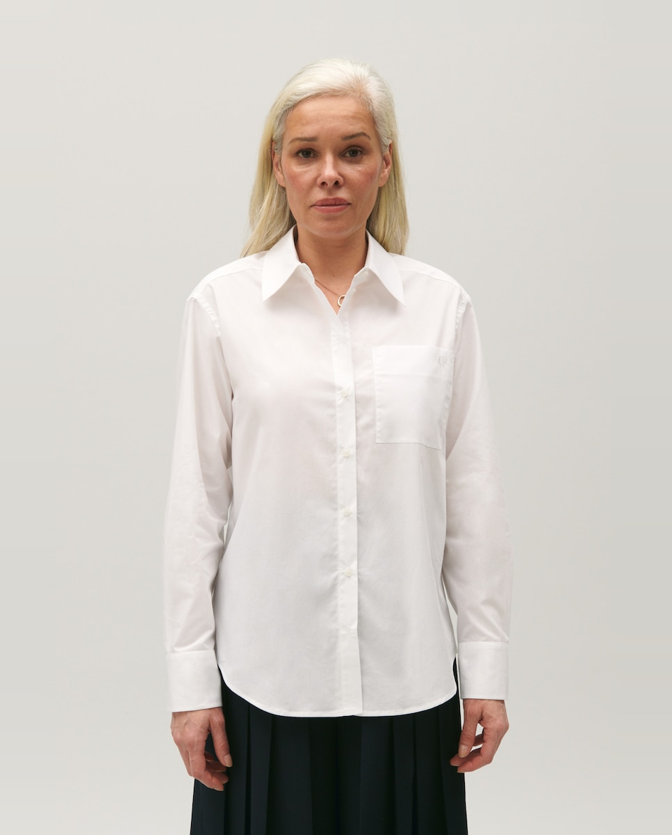 Хлопковая женская рубашка с длинным рукавом Claudie Pierlot, белый