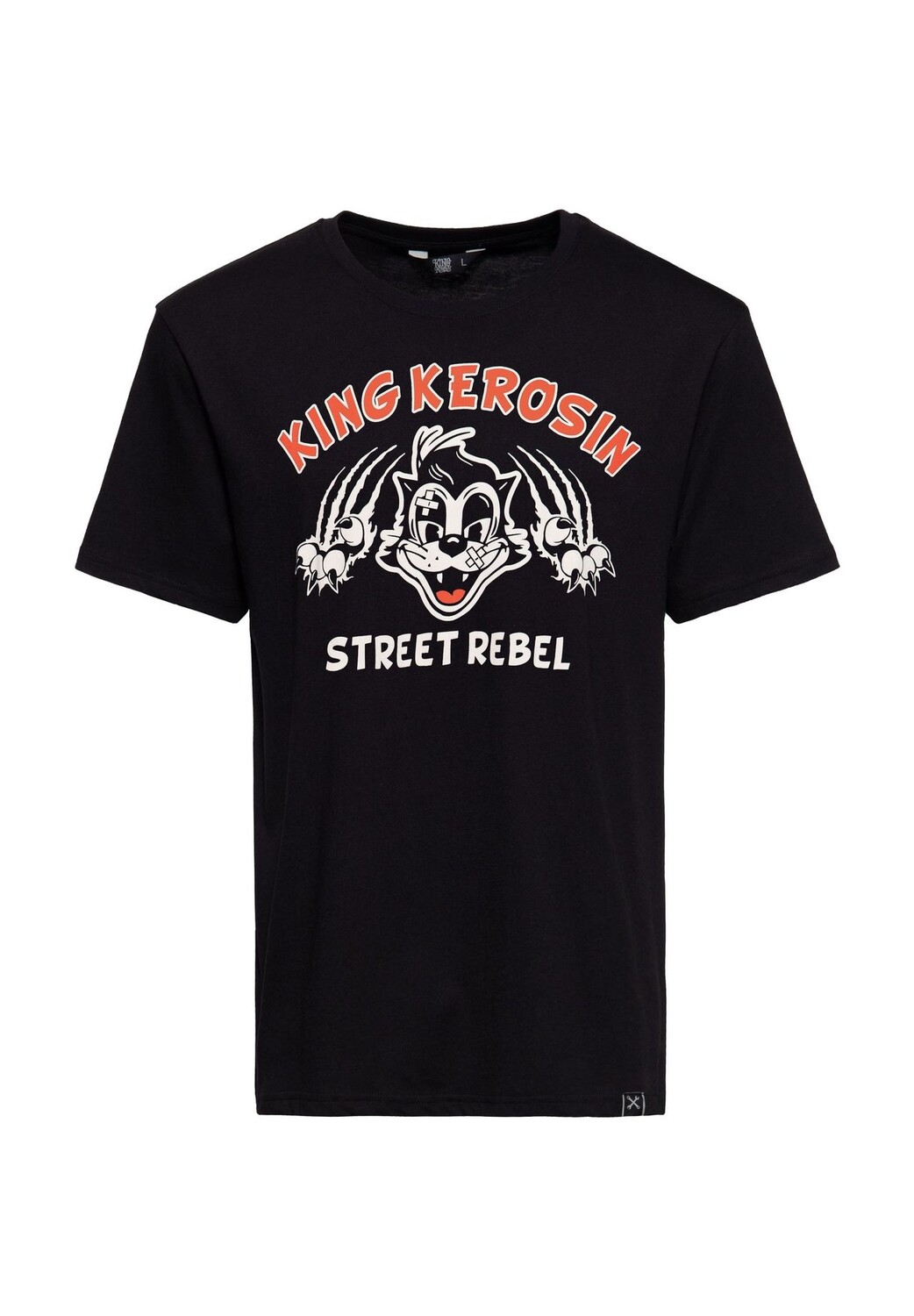 

Рубашка с принтом и ретро-принтом спереди в стиле рокабилли Street Rebel KING KEROSIN, черный