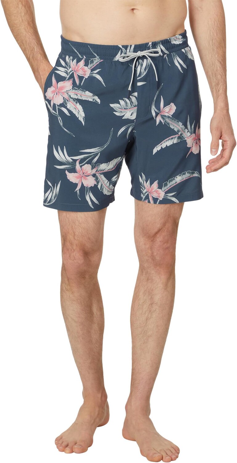

Шорты Faherty Shorelite Trunks 7", цвет Navy Island Orchid