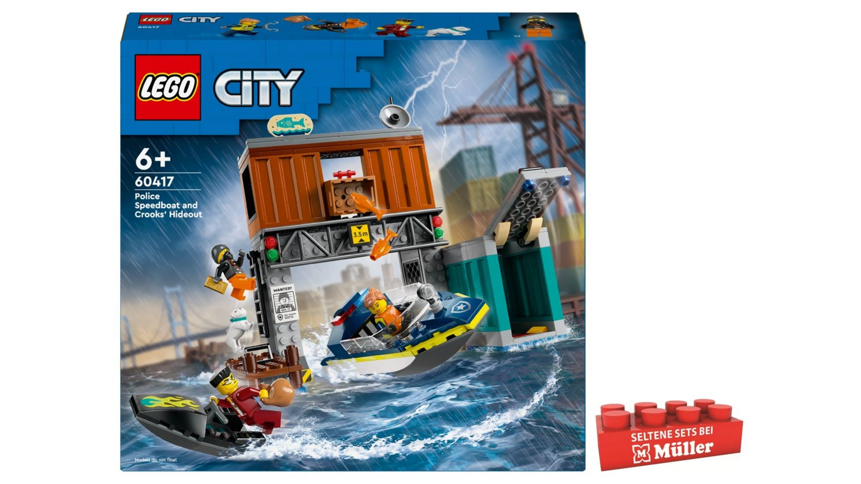 Lego City Полицейский катер и убежище преступников lego city 60109 пожарный катер 412 дет