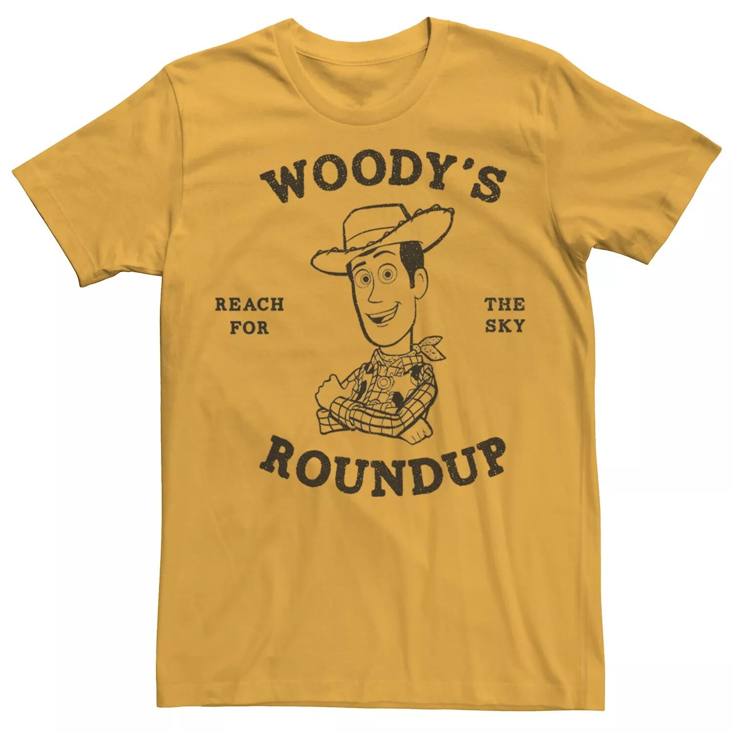 

Мужская футболка Disney/Pixar Toy Story Woody's Roundup Outline Sketch Disney / Pixar, золотой, Желтый