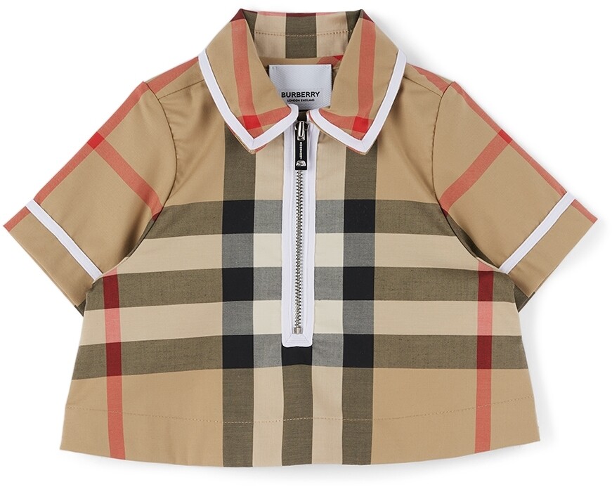 

Рубашка на молнии в клетку Baby Beige Archive бежевый Burberry