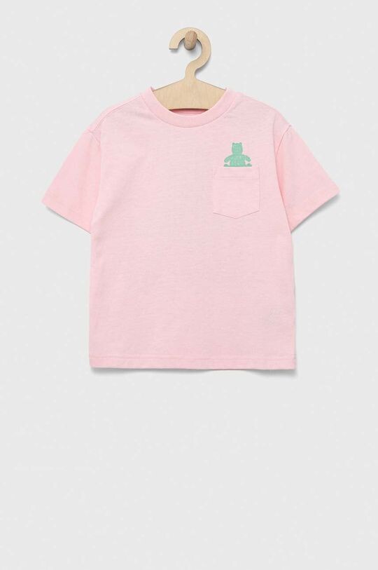 

Детская хлопковая футболка GAP, розовый