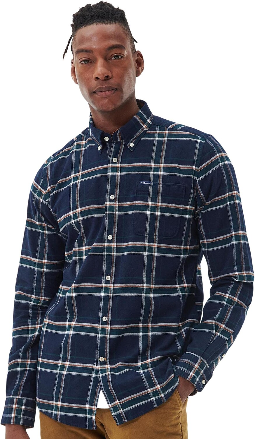 

Рубашка в клетку Barbour Ronan в строгом стиле, цвет Inky Blue
