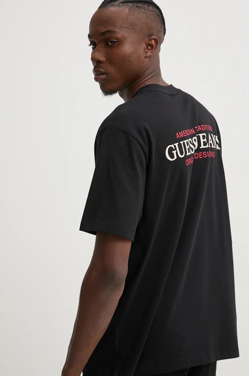 

Хлопковая футболка Guess Jeans, черный