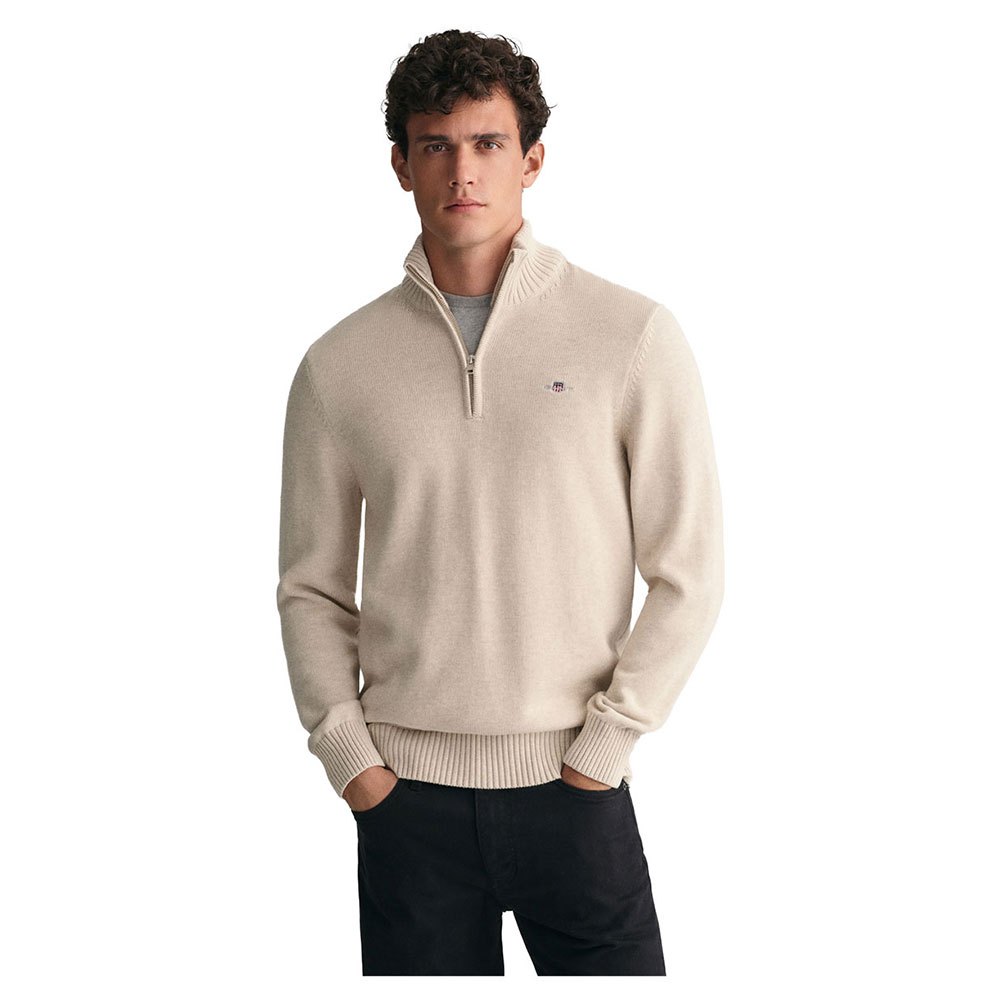 Свитер Gant Casual Cotton Half Zip, бежевый свитер gant casual half zip синий