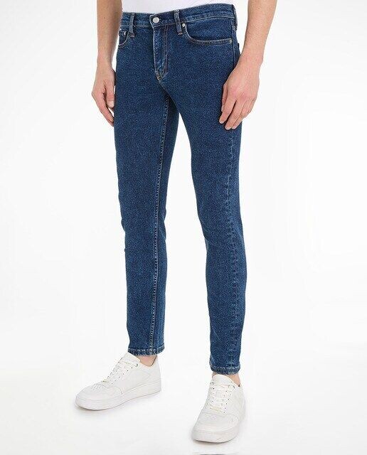 

Мужские узкие хлопковые джинсы Calvin Klein Jeans, темно-синий
