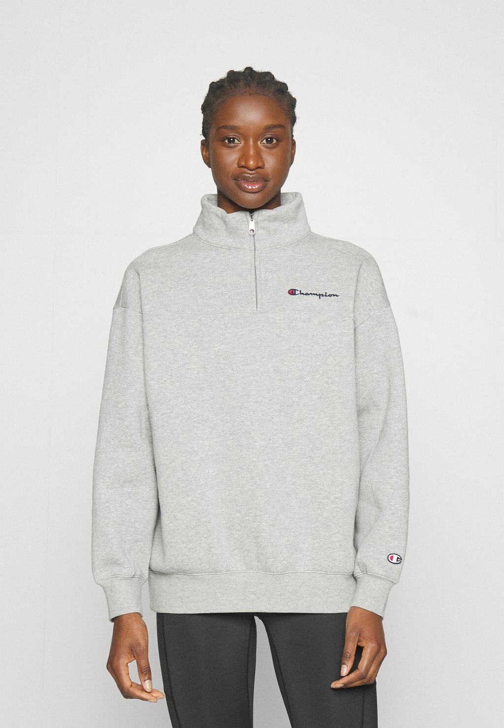 

Толстовка Champion Classic Oversized Half Zip, серый меланж