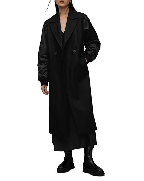 Пальто Paulah смешанного цвета ALLSAINTS, цвет Black